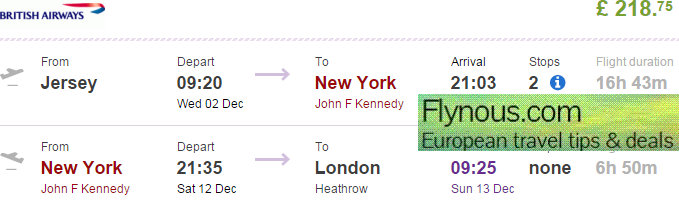 cheap flights from jersey to london