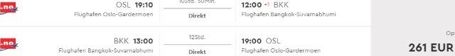Norwegian Air Shuttle promotion: Non-stop from Oslo to Bangkok €261! (OW just €135)