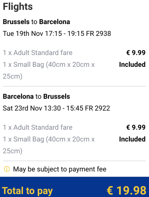 Anzai Consumeren kennisgeving Fly between Brussels and Barcelona for €9.99 one-way, or €19.98 return!